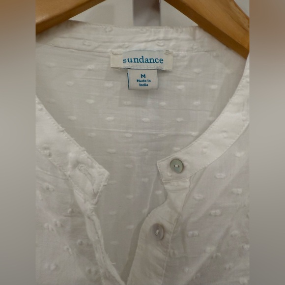 Sundance White Mandarin Collar Embellished Blouse - Picture 4 of 7